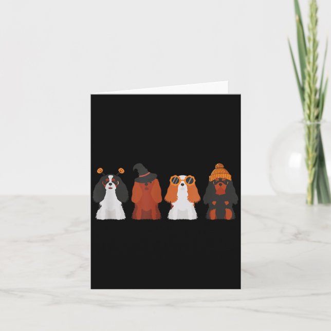 Cavalier King Charles Spaniel Halloween Cavalier Karte (Vorderseite)