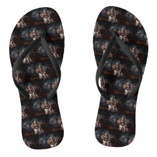 Cavalier King Charles Spaniel Halloween Gruselig Flip Flops