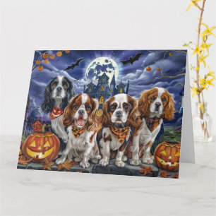 Cavalier King Charles Spaniel Halloween Gruselig Karte