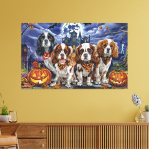 Cavalier King Charles Spaniel Halloween Gruselig Leinwanddruck