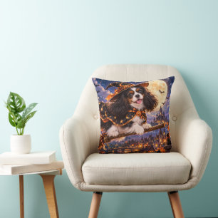Cavalier King Charles Spaniel Halloween Hexenhund Kissen