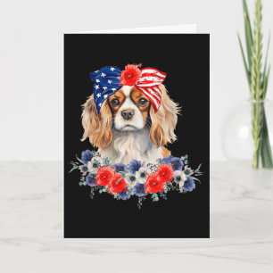 Cavalier King Charles Spaniel Halstuch USA-Flagge  Karte
