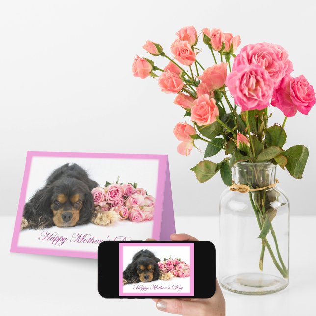 Cavalier King Charles Spaniel Happy Mother Day Karte (Von Creator hochgeladen)
