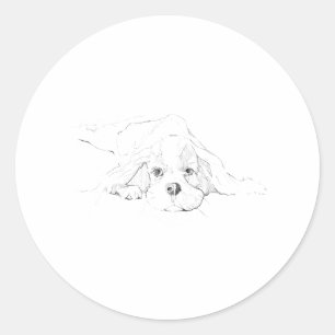 Cavalier King Charles Spaniel Haustier Runder Aufkleber