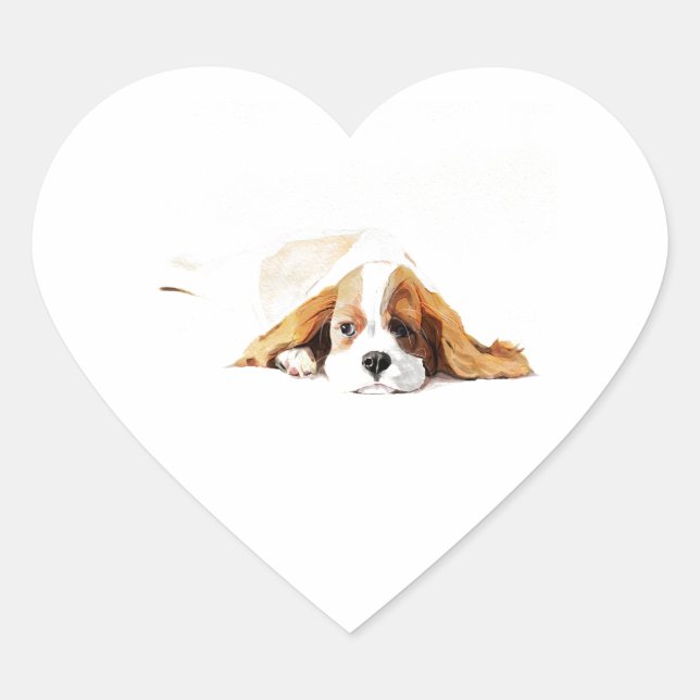 Cavalier King Charles Spaniel Heart Sticker (Vorderseite)