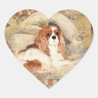 Cavalier King Charles Spaniel Herz-Aufkleber