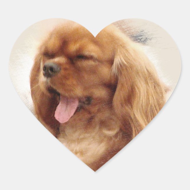 Cavalier King Charles Spaniel Herz-Aufkleber (Vorderseite)