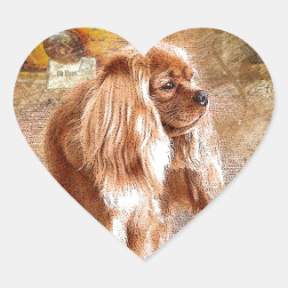 Cavalier King Charles Spaniel Herz-Aufkleber