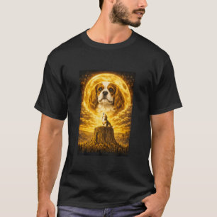 Cavalier King Charles Spaniel heult zum Mond T-Shirt