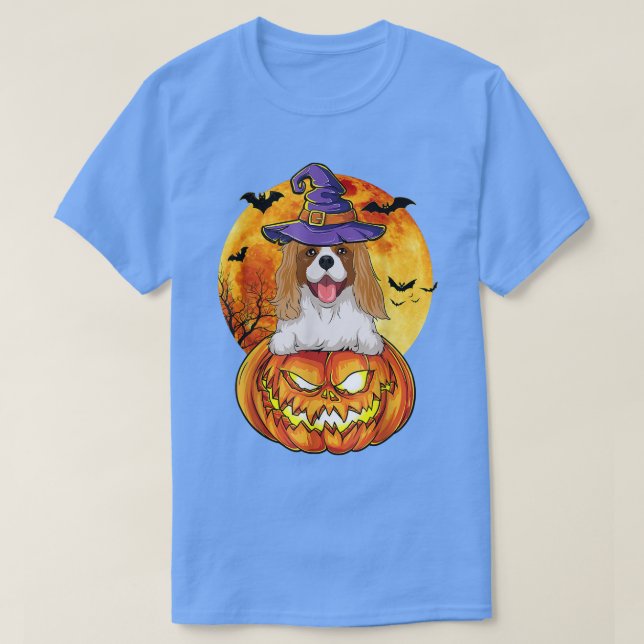 Cavalier King Charles Spaniel Hexch Pumpkin Hallow T-Shirt (Design vorne)