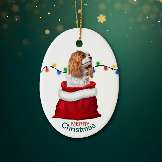 Cavalier King Charles Spaniel Holiday Gift Bag Cer Keramik Ornament (Von Creator hochgeladen)