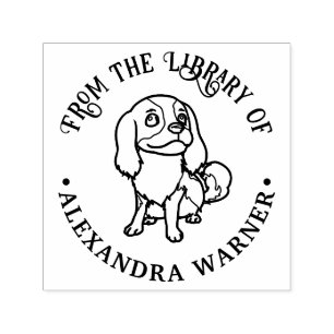 Cavalier King Charles Spaniel Hund #2 Bibliotheksb Permastempel