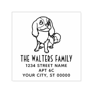 Cavalier King Charles Spaniel Hund #2 Name Adresse Permastempel