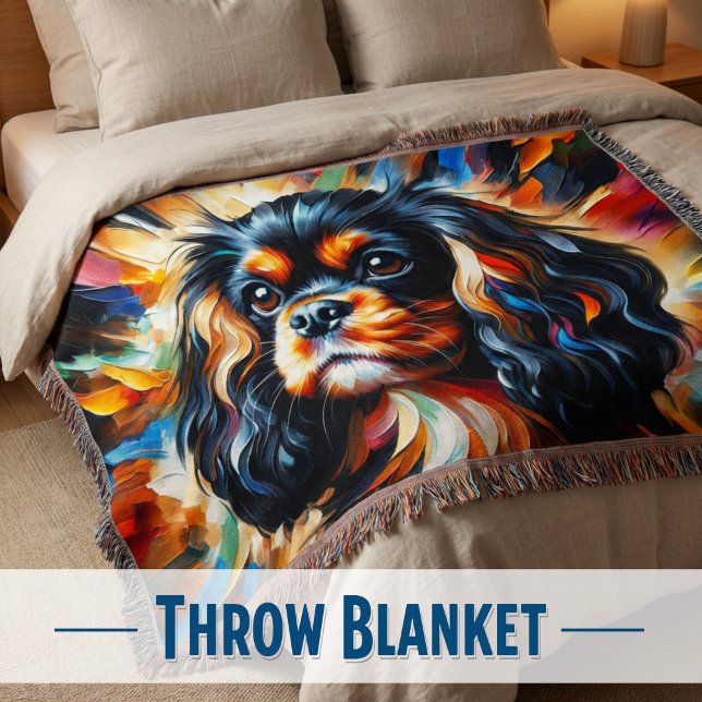 Cavalier King Charles Spaniel Hund Acryl Druck Decke (The perfect soft and warm gift for the ultimate Cavalier King Charles Spaniel Mom.)