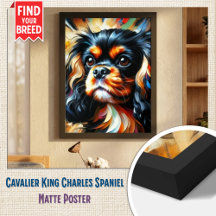 Cavalier King Charles Spaniel Hund Acryl Druck