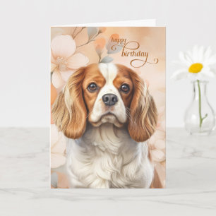 Cavalier King Charles Spaniel Hund Blossom Geburts Karte