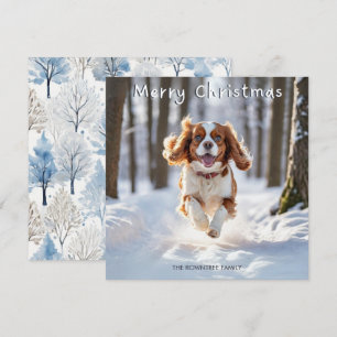 Cavalier King Charles Spaniel Hund Frohe Weihnacht Feiertagskarte