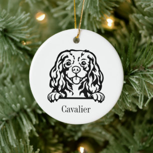 Cavalier King Charles Spaniel Hund Personalisiert  Keramik Ornament