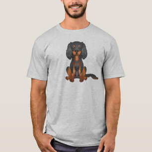 Cavalier King Charles Spaniel Hund schwarz und bra T-Shirt