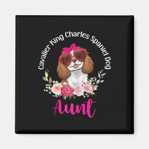 Cavalier King Charles Spaniel Hund Tante Floral Va Magnet