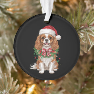 Cavalier King Charles Spaniel Hund Weihnachtskranz Ornament