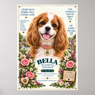 Cavalier King Charles Spaniel Hundeporträt | Bella Poster