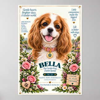 Cavalier King Charles Spaniel Hundeporträt | Bella Poster