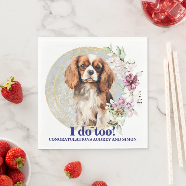 Cavalier King Charles Spaniel I Do Too Wedding Serviette (Beispiel)