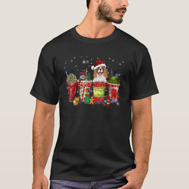 Cavalier King Charles Spaniel Iced Latte Snowmen S T-Shirt (Vorderseite)