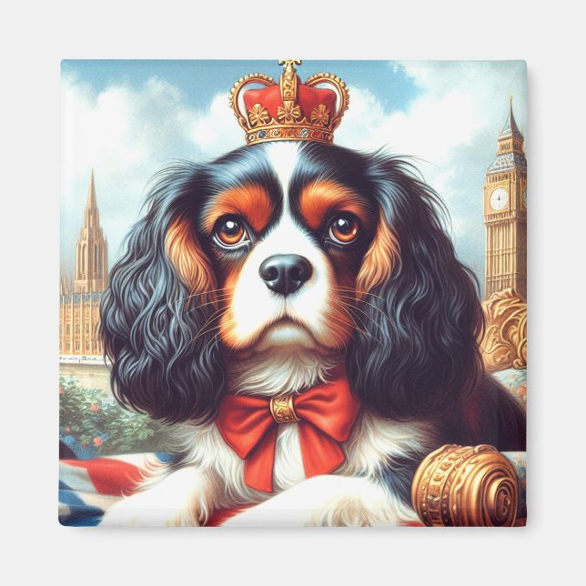 Cavalier King Charles Spaniel Illustration Magnet (Vorne)
