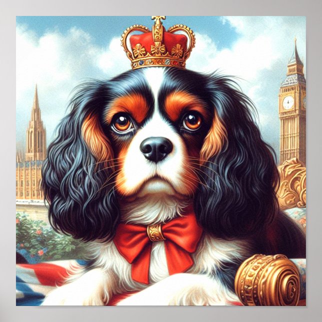 Cavalier King Charles Spaniel Illustration Poster (Vorne)