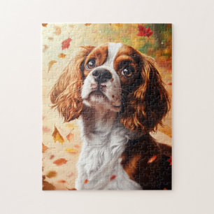 Cavalier King Charles Spaniel im Herbst Puzzle