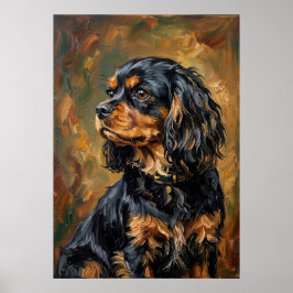 Cavalier King Charles Spaniel Impressionist Pinsel Poster