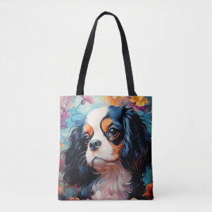 Cavalier King Charles Spaniel in Blume