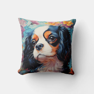 Cavalier King Charles Spaniel in Blume Kissen