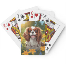 Cavalier King Charles Spaniel in einer Blume Field
