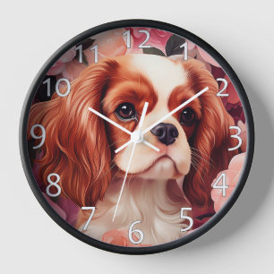 Cavalier King Charles Spaniel in Rose Uhr