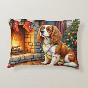 Cavalier King Charles Spaniel Kamin Weihnachten Dekokissen