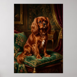 Cavalier King Charles Spaniel königliches Barockpo Poster