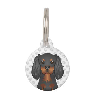 Cavalier King Charles Spaniel Kopf Schwarz & Tan Haustiermarke
