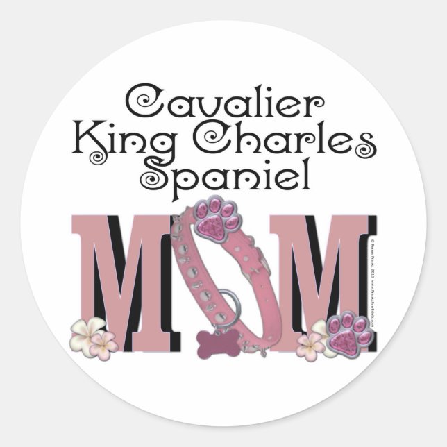 Cavalier King Charles Spaniel MAMA Runder Aufkleber (Vorderseite)