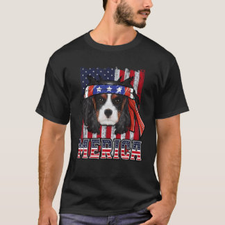 Cavalier King Charles Spaniel Merica 4. Juli D T-Shirt