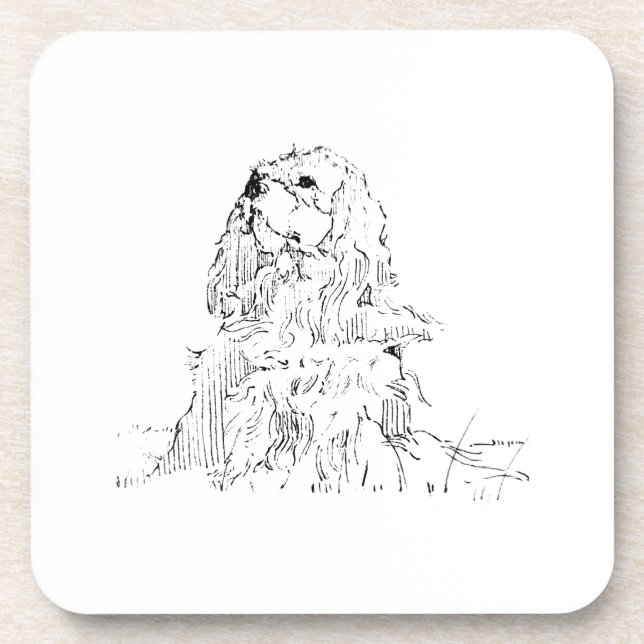 Cavalier King Charles Spaniel, Minimalistische Kun Getränkeuntersetzer (Vorderseite)