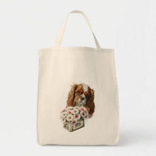 Cavalier King Charles Spaniel mit Blume Tragetasche