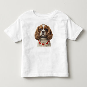 Cavalier King Charles Spaniel mit Herz Kleinkind T-shirt