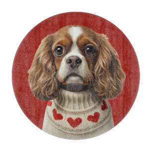 Cavalier King Charles Spaniel mit Herz Schneidebrett