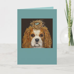 Cavalier King Charles Spaniel mit Nestkarte Karte