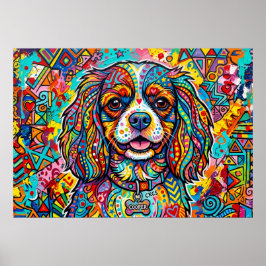 Cavalier King Charles Spaniel Neo-Pop-Volks-Kunst  Poster