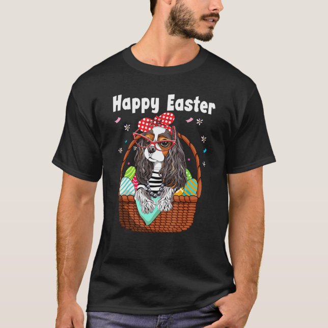 Cavalier King Charles Spaniel Niedlich Happy Easte T-Shirt (Vorderseite)