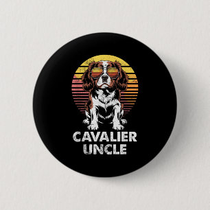 Cavalier King Charles Spaniel Onkel Vintage Hund B Button